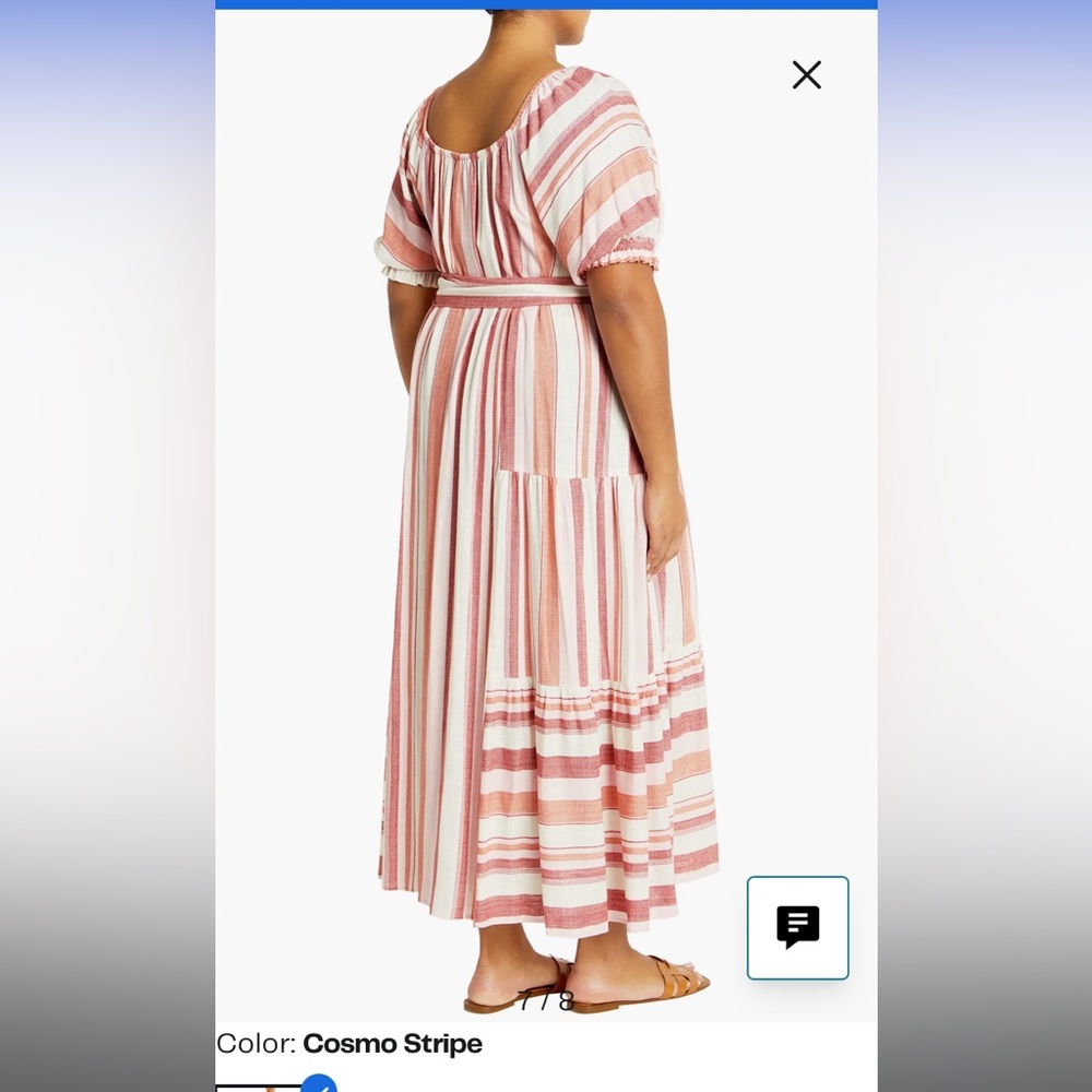 City Chic Striped Dress in Pink and White22 w